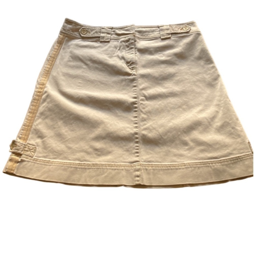 Nine & Co. Weekend Tan Women's Midi Skirt. Size 14. Stretch. Zip front.